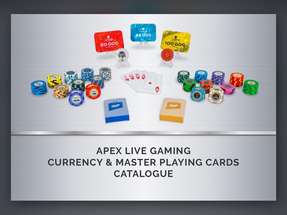 Front cover of the Casino Currency and Master Playing Cards catalogue